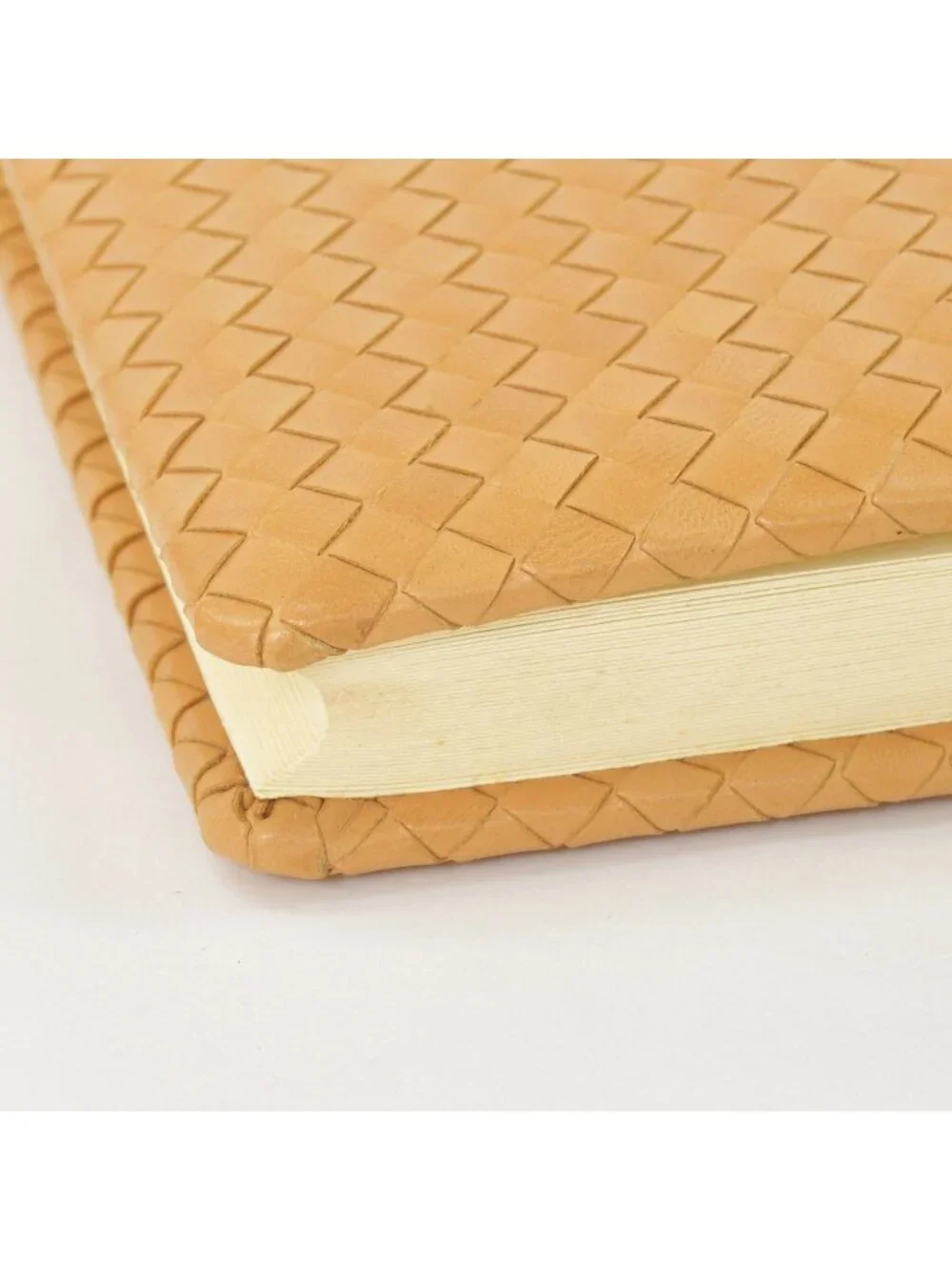 Bottega Veneta Vintage Notebook Intrecciato Leather Beige Brown Agenda